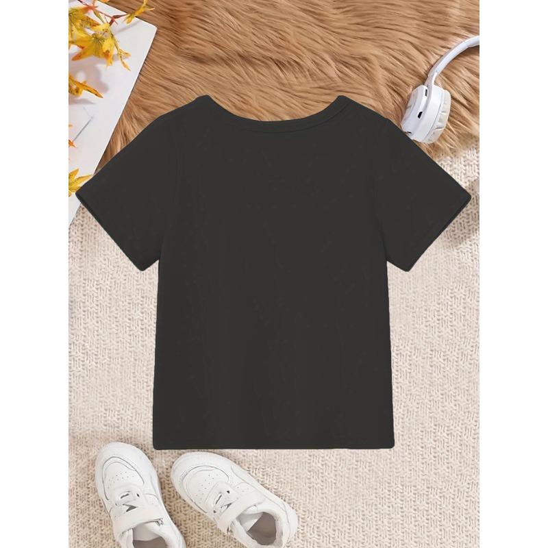 European sizes Boys' T-shirts, Casual Round-neck Short-sleeved Style, Children's Printed Tops, Summer Clothing