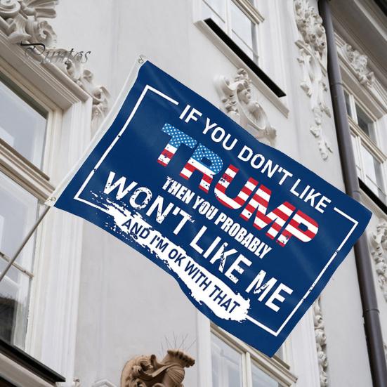 

Флаг Трампа 2024 года. Американский баннер для президентских выборов. Сверхмощный уличный флаг Трампа с латунными втулками. Устойчивый к разрыву баннер. E