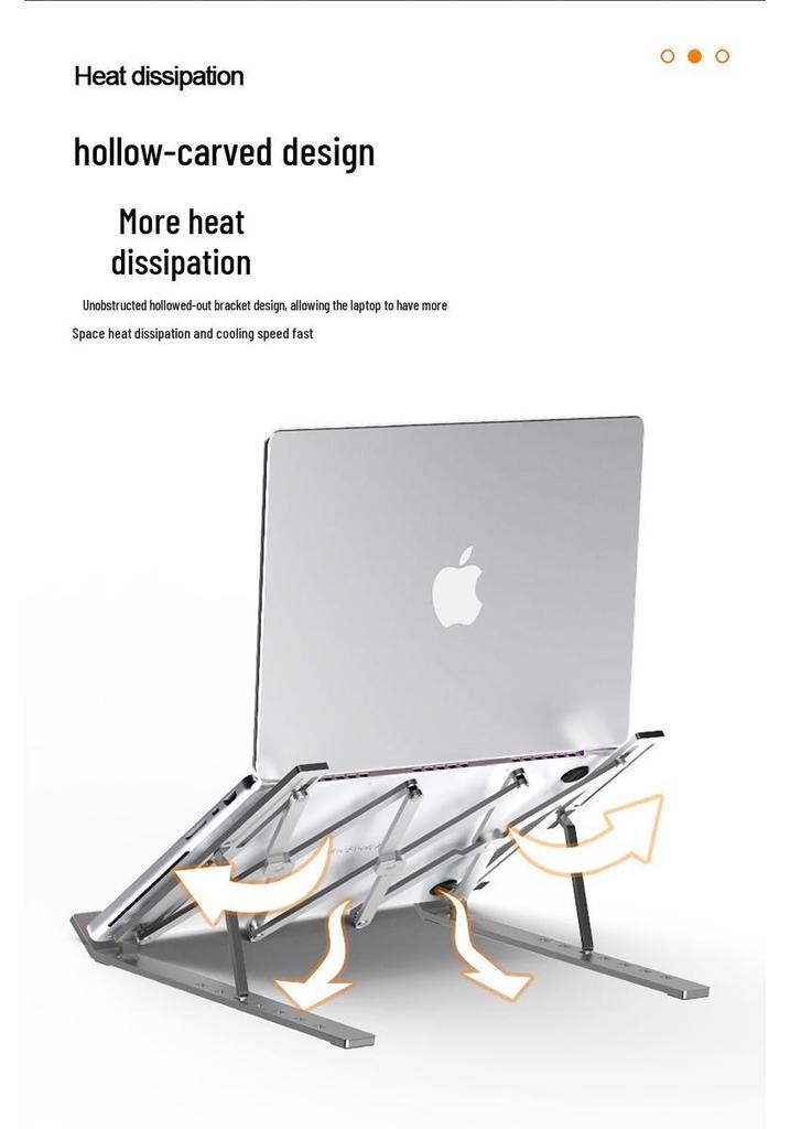 Portable Aluminum Alloy Laptop & Tablet Stand with Adjustable Angles, Enlarged Design, and Heat Dissipation