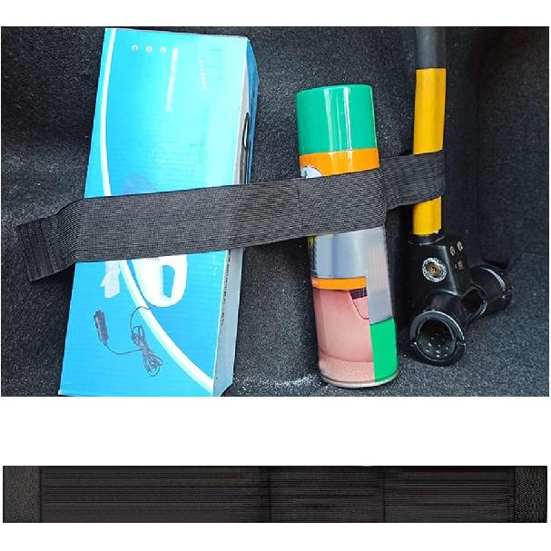 

Elastic Car Trunk Organizer Straps with Hook and Loop Tape+2 Pocket,20 /27.5 Car Organizers,Organize the Cluttered Trunk Keeps Items from Rolling 20inch Long