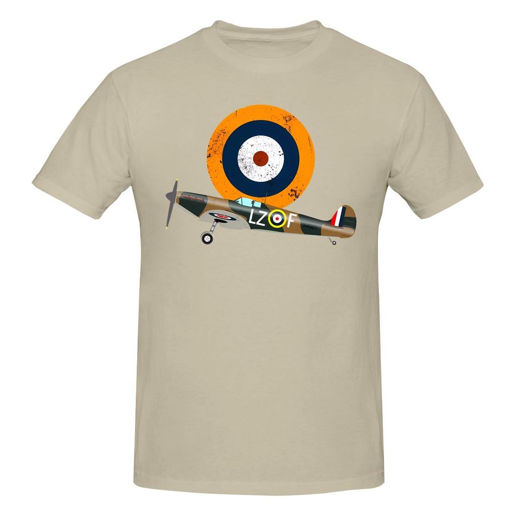 Raf Ww2 Flugzeug Flugzeug Mki V-Ausschnitt T-Shirt Japanischer Stil Faul Helle Farben Hemd