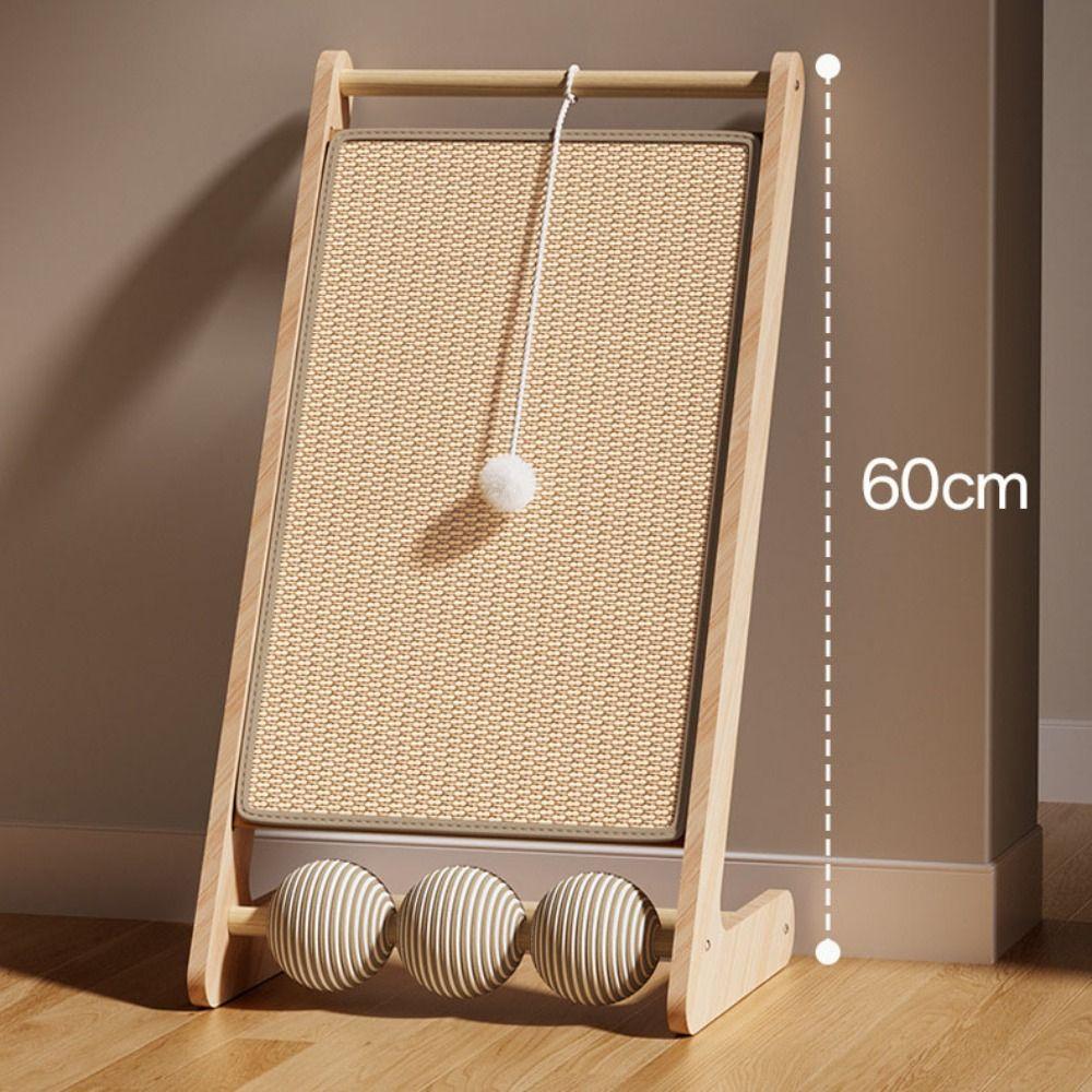 Wooden Pet Cat Scratching Board Hemp Rope Cat Scratcher Mat Durable Cat Scratching Post  Pet Cat