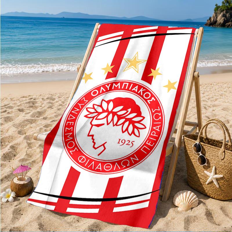 Olympiacos FC Wappen Emblem Strandtuch, Schnelltrocknend, Pflegeleicht, Geeignet für Fitness und Strandurlaub, Sport-Essential