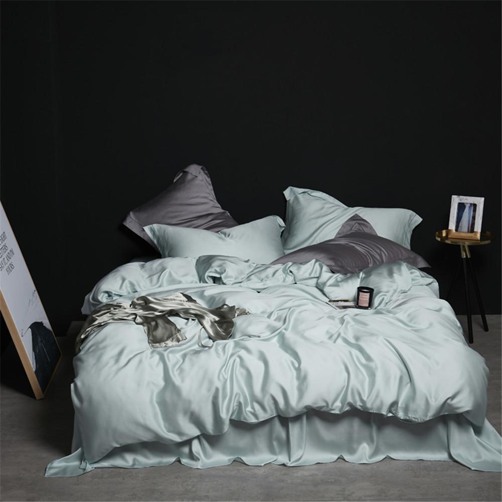 Liv-Esthete Pure White 100% Silk Bedding Set Healthy Silky Luxury Queen King Duvet Cover Flat Sheet Pillowcase Bed Linen Set