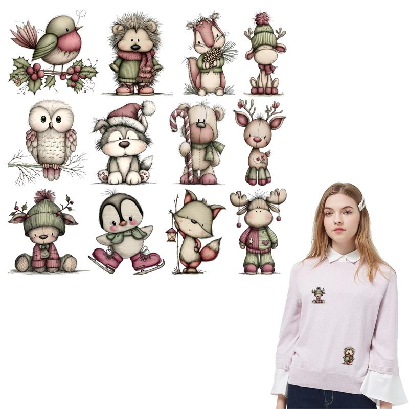Clothing Sticker Sets, Birds, Foxes, Cute Animal Patterns, Iron-on Stickers, Hooded Sweatshirts, T-shirts, Heat Transfer Decorations