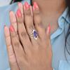 Purple Amethyst Marquise Statement Ring, 925 Sterling Silver Jewelry, Minimalist Bohemian Ring