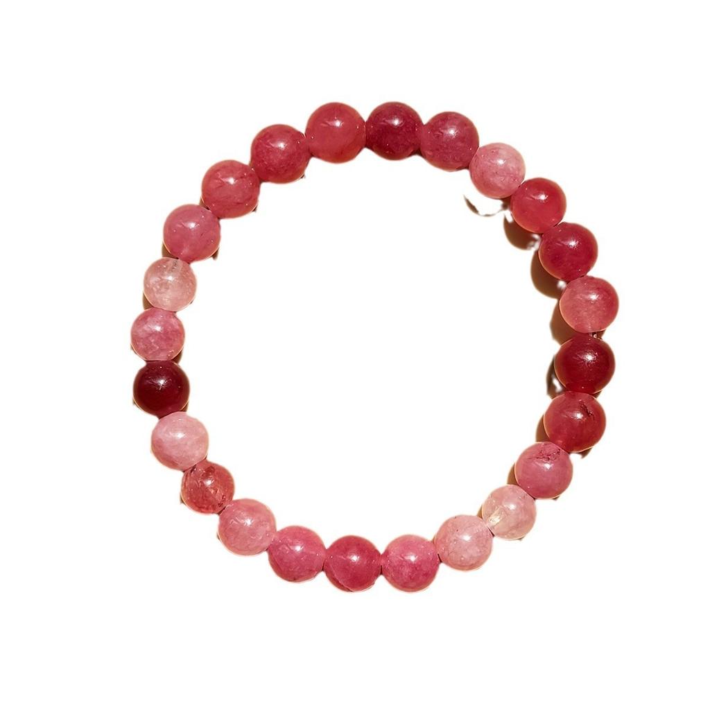 1 pz/Bracciale "Pietra dell'Amore" Realizzato in Rodonite Rossa Bracciale Fatto a Mano con Perline per Donne Promuove l'Amore per Sé Stessi e l'Accettazione di Sé Gioiell