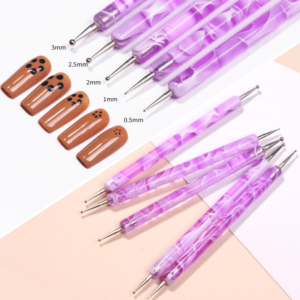 Acrylic Art Crystal Dotting Tools Professional Nail Brushes Set Pen Heads Point Drill Pens DIY Nail Art Tool