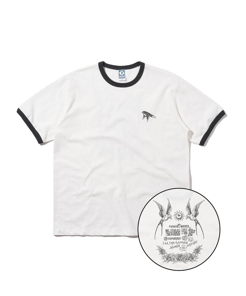 DISCUS ATHLETIC Jeebi Dabang Compilation 2024 Lineup Ringer T-Shirt Off-White