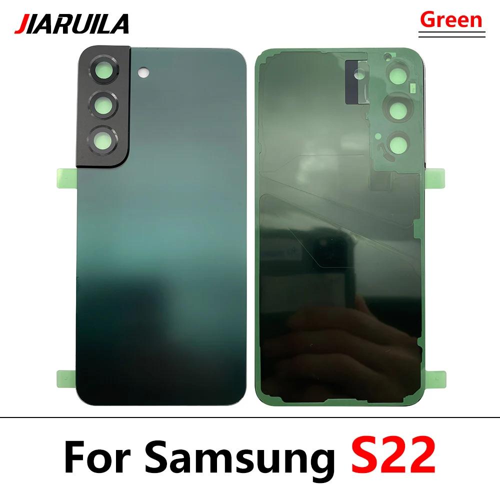 Back Glass Rear Cover For Samsung S22 / S22 Plus Battery Housing Battery back cover STICKER Adhesive With Camera Lens