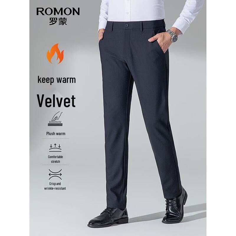 ROMON Men's Fleece-Lined Commuter Casual Trousers