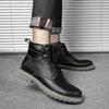 Men's Shoes Martin Boots Workwear British Style Leather Boots Short Boots Mid-high Top Shoes Korean