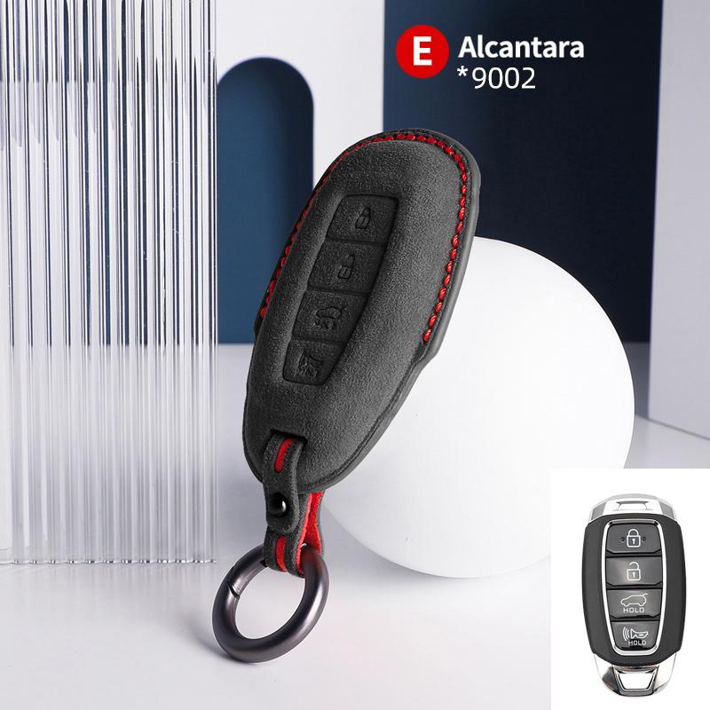 Car Key Case For Hyundai I30 Tucson Kona Encino Solaris Azera Grandeur Ig Accent Santa Fe Palisade Suede Cover Shell Keychain