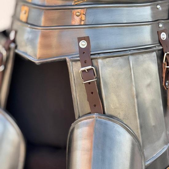 Moria Dwarf Dwarven Steel Knight Armor Suit Full Body Armor With Cuirass,Pauldrons,Bracers,Greaves,Helmet Cosplay  Larp LOTR Full Body Ar