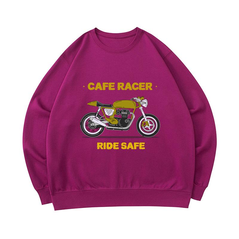 Cotton Sweatshirt Cafe Racer Ride Safe 