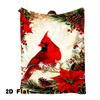 1pc, a Red Cardinal And Poinsettia Printed Flannel Blanket in Various Colors, Suitable for Couches, Beds, And Sofas. This All-Season Home Decor Throw 