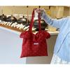 Wave Point All-match Chiffon Women Tote Bag Large Capacity Korean Style Mesh Handbag for Work Commuting