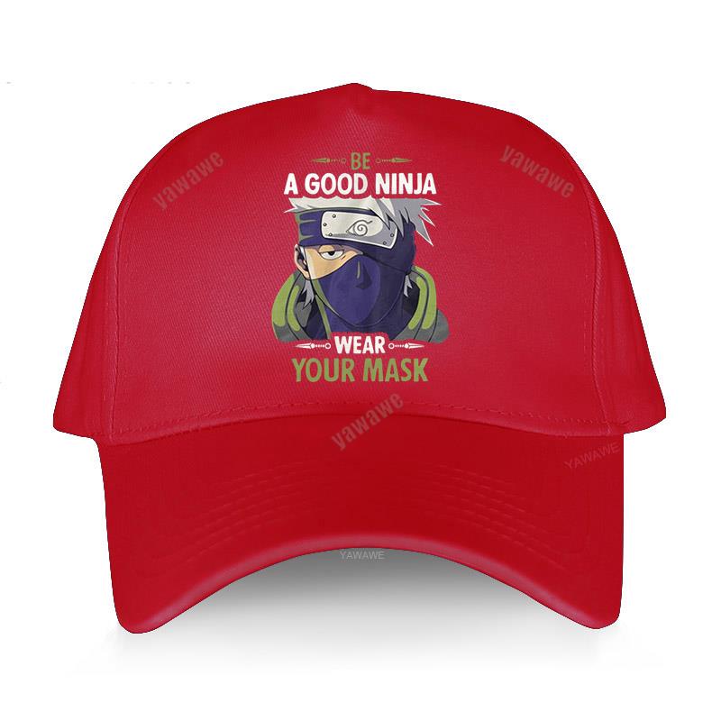 Men Cotton Baseball Cap Hip-hop Hats Anime Manga BE A GOOD NINJA WEAR YOUR MASK Fashion Adult Female Snapback Short Visor Hat