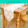 Elegante Caminho de Mesa Hexagonal Amarelo Branco Xadrez Para Decoração de Natal Moderna