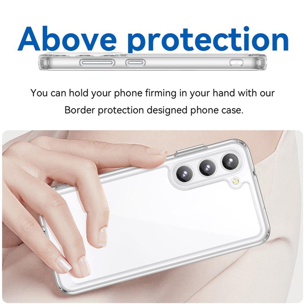 WANLONFENG MF Series for Samsung Galaxy S23 Case TPU+Acrylic Clear Phone Cover with Tempered Glass Film