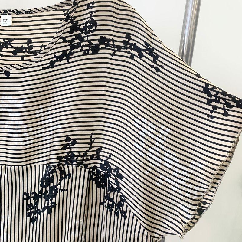 Last Special Offer Women's Short Sleeve Tops Mulberry Silk Print Silk T-Shirt Plus Size Casual Slim Looking Crew Neck Blouse