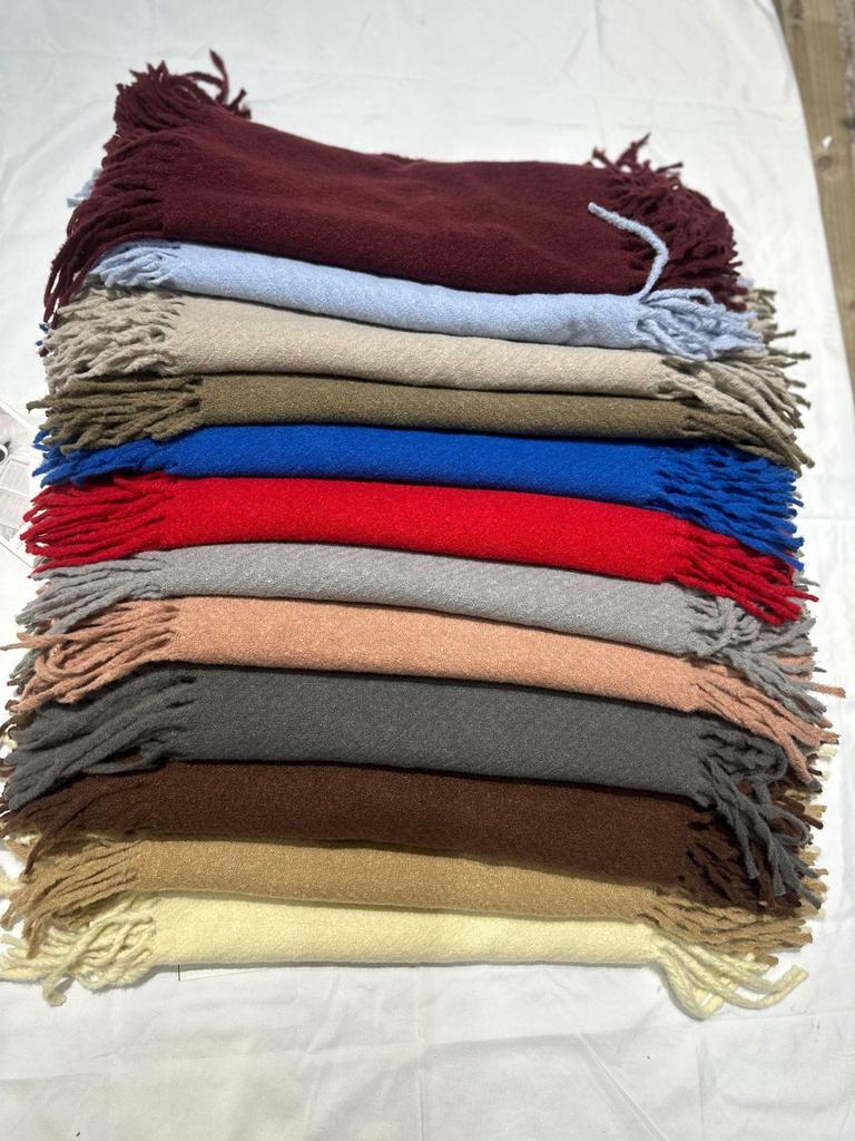 Snood cu ciucuri din cașmir imitație de culoare uni: Eșarfă și șal versatile, călduroase