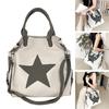 Damen Canvas Umhängetasche Ästhetische Stern Crossbody Tasche Handtasche mit großem Fassungsvermögen