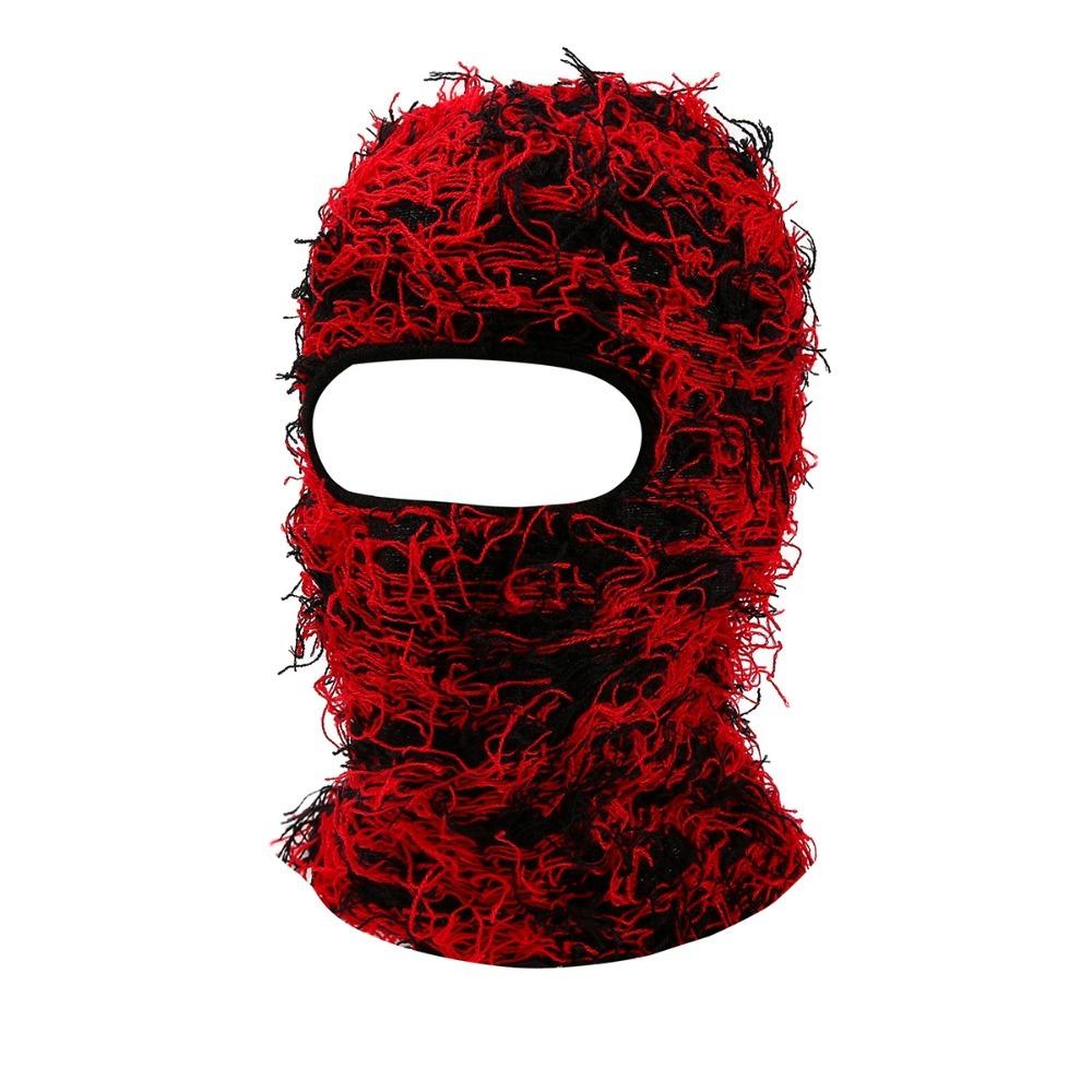 Comfortable Knitted Ski Mask Windproof Solid Color Winter Balaclava Warm Neck Hat Unisex