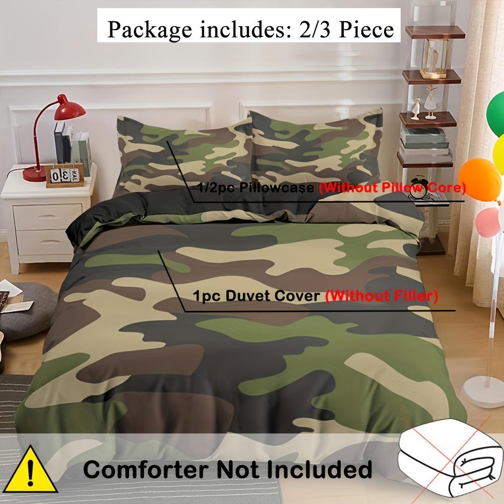 3pcs Bedding Set Green Stripes Comforter Sets Queen Twin Bedding Set With Comforter Military Style For Teen Boys Room Decor