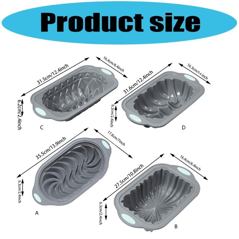 High Temperatures Resistant Baking Pan Set with Steel Rings and Silicone for Toasts Up to 230Celsius Solid Long Time