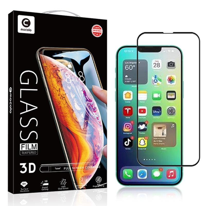 MOCOLO 3D Curved Edges Screen Protector for iPhone 14 6.1 Inch Wear-resistant Full Coverage HD Tempered Glass Film Full Glue