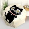 1PC Flower Cat Automatic Folding Umbrella Automatic Open/Close, Automatic Folding, 8-Rib Durable Frame, Portable Travel Umbrella S10734