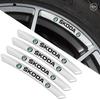 HFB4 4PCS Car Wheel Rim Hub Badge Stickers For Skoda Octavia 2 A5 Fabia 3 Rapid Scala Kodiaq Superb 3 Karoq Kamiq Citigo Accessories