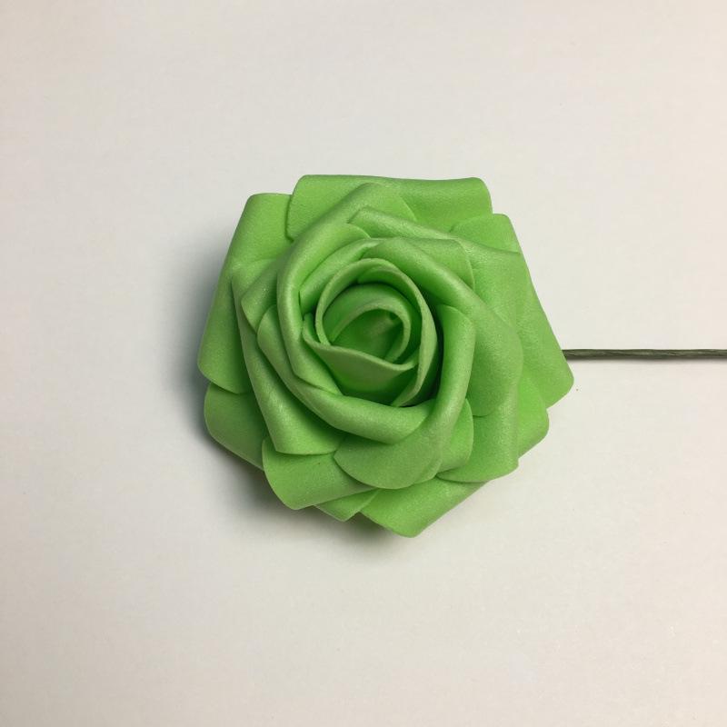 25pcs/8CM Simulated Rose Head with Rod PE Flower Holder foam Flower Head Wedding Party Decoration Hand held Flower Accessories