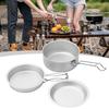 Camping Cook Pots with Folding Handle Outdoor Cooking Pots Frypan Bowl Utensils Camping Cookware Easy to Clean