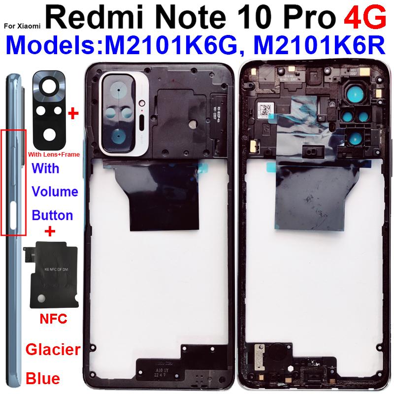 Per Xiaomi Redmi Note 10 Pro Max Telaio Centrale Supporto Cornice con Tasti Laterali Volume Cover Alloggiamento NFC