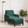Vidaxl Armchair with Footrest, Dark Green, 60 Cm, Upholstered In Velvet