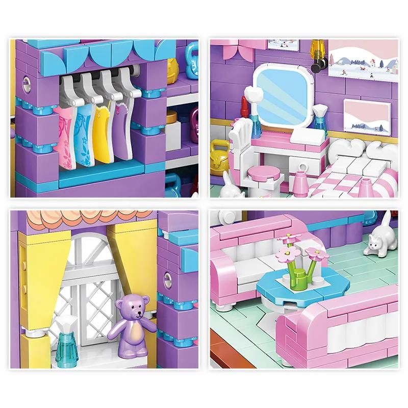 Non-Toxic Mini City Street View Cabin Building Blocks Dream House Decoration Cottage Bricks Friends Toys For Children Decoration Gifts