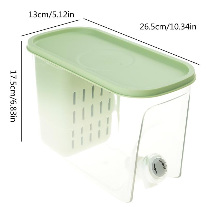 5800ML Juice Container Refrigerator Cold Kettle Drinkware Bucket with Faucet Beverage Dispenser with Filter PP Material