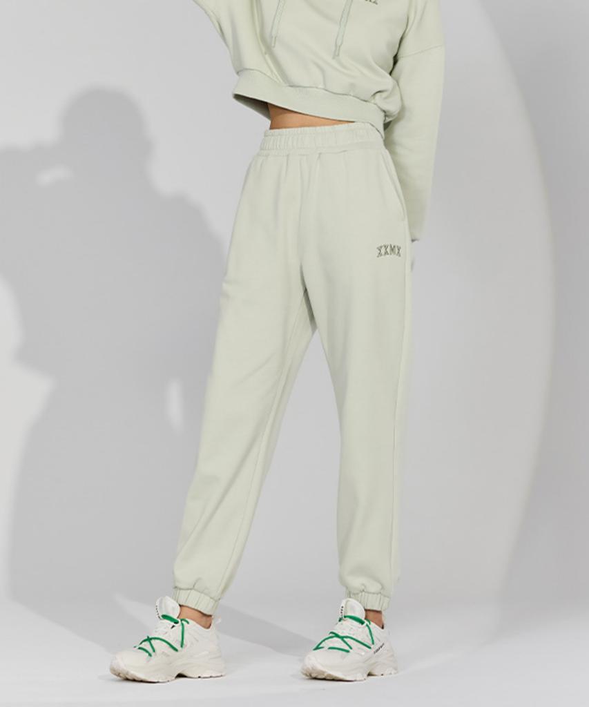 XEXYMIX Warm Cotton Basic Jogger Pants Fog Mint