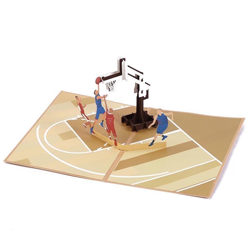 Father s Day 3D Basketball Pop-up Greeting Card - Handmade Paper Sculpture