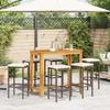 VidaXL Ensemble de bar de jardin 7 pcs marron bois massif acacia rotin, table et chaises de bar d'extérieur, ensemble de 3295285