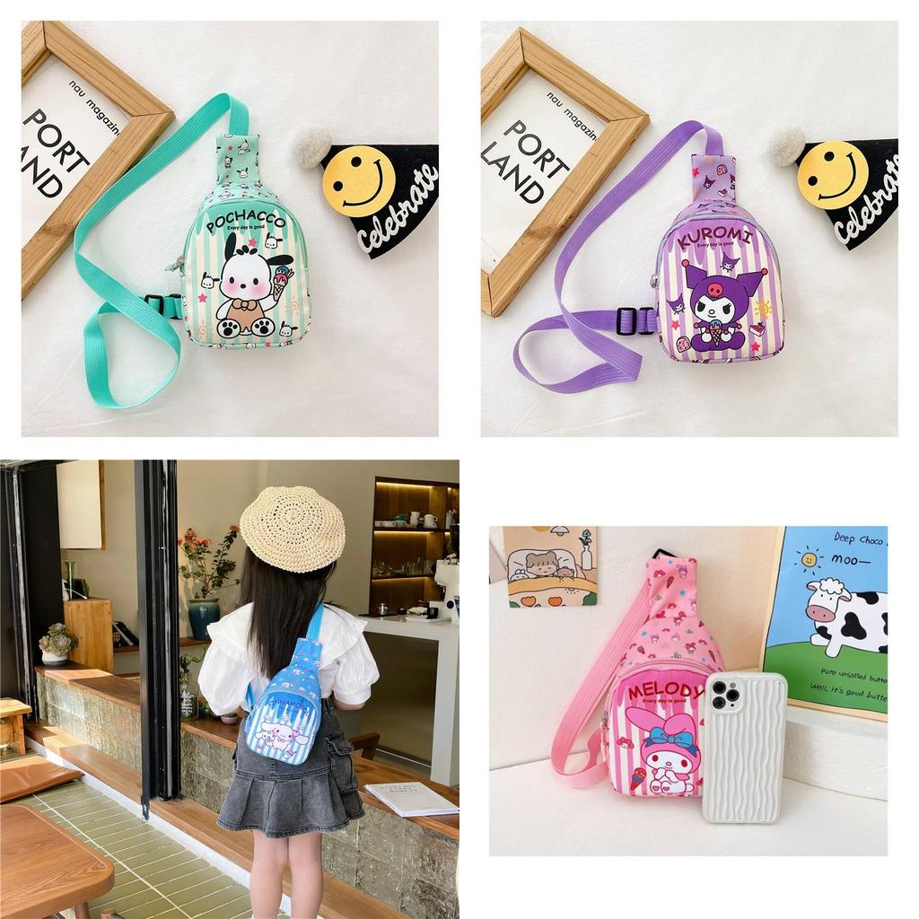 Stylish Cartoon Printed Children's Chest Bag For Casual Outings