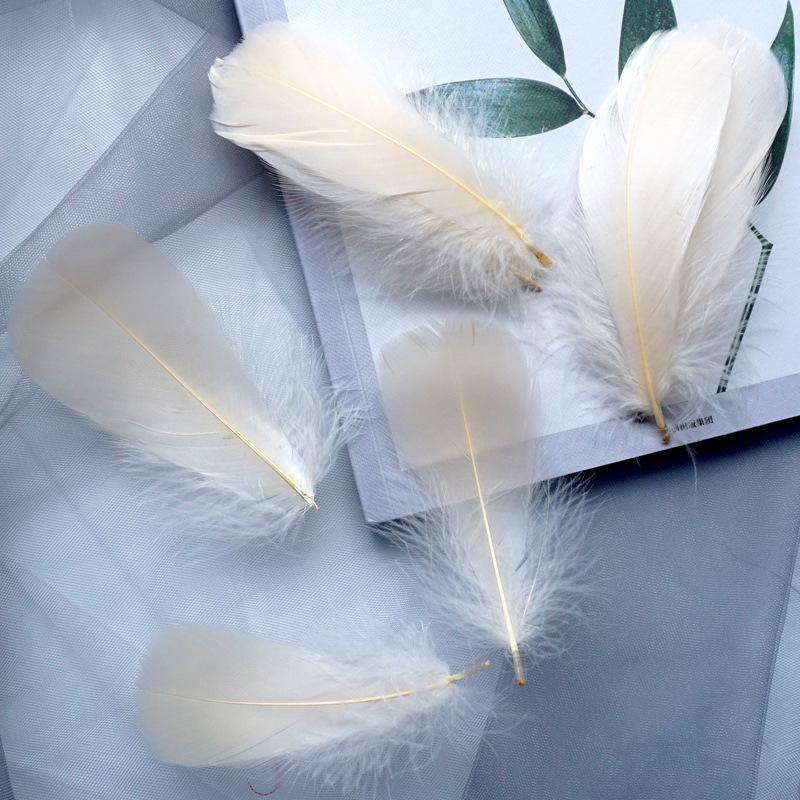 50Pcs Macaron Colored Feather Decorative Goose Feather Large Medium Floating Dream Net Gift Box Filled With Bouquet Diy Handmade Materials