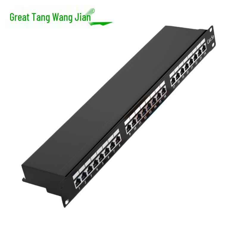 Datang Wangjian 24-Port Cat6/Cat5e Shielded Gigabit Patch Panel, RJ45 Gold-Plated Interface