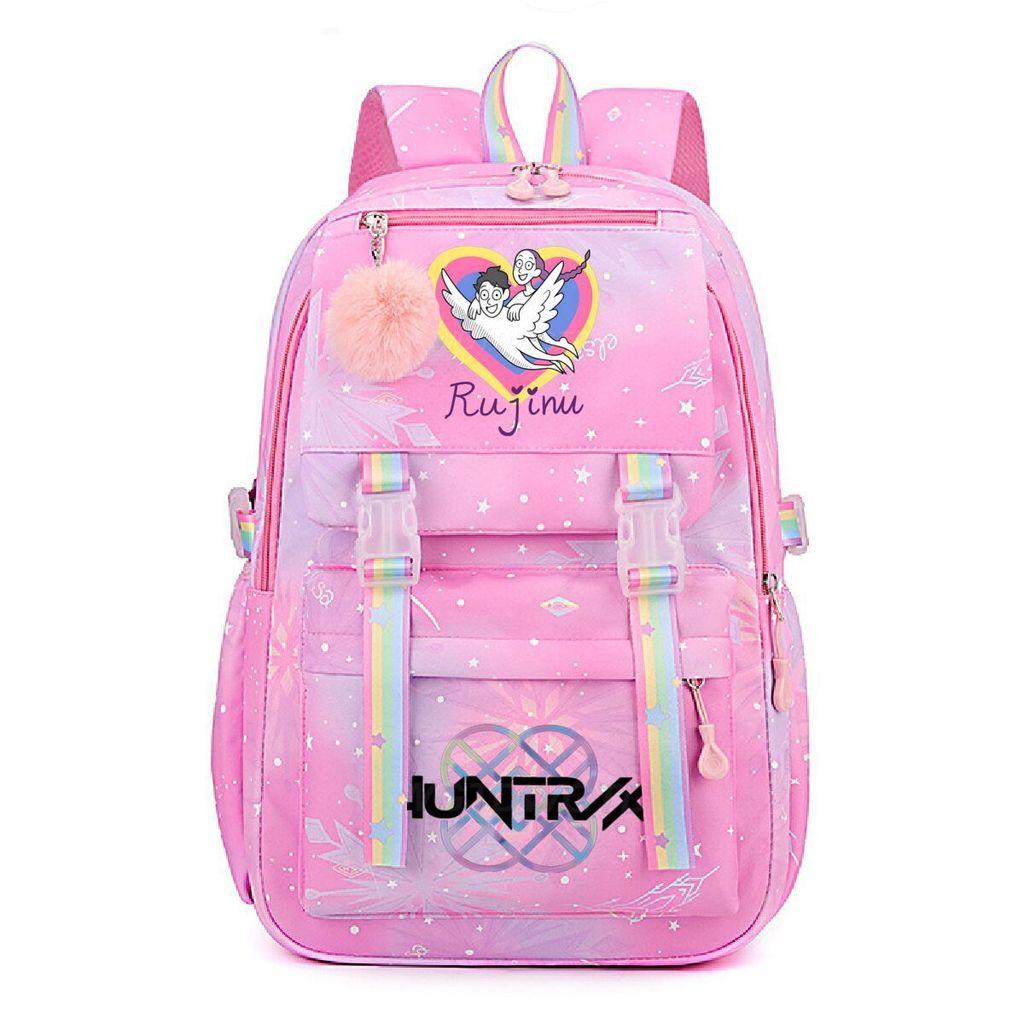 Girls Kpop Hunters Rumi Zoey Mira Printed Backpack Student School Travel Large Capacity Bag