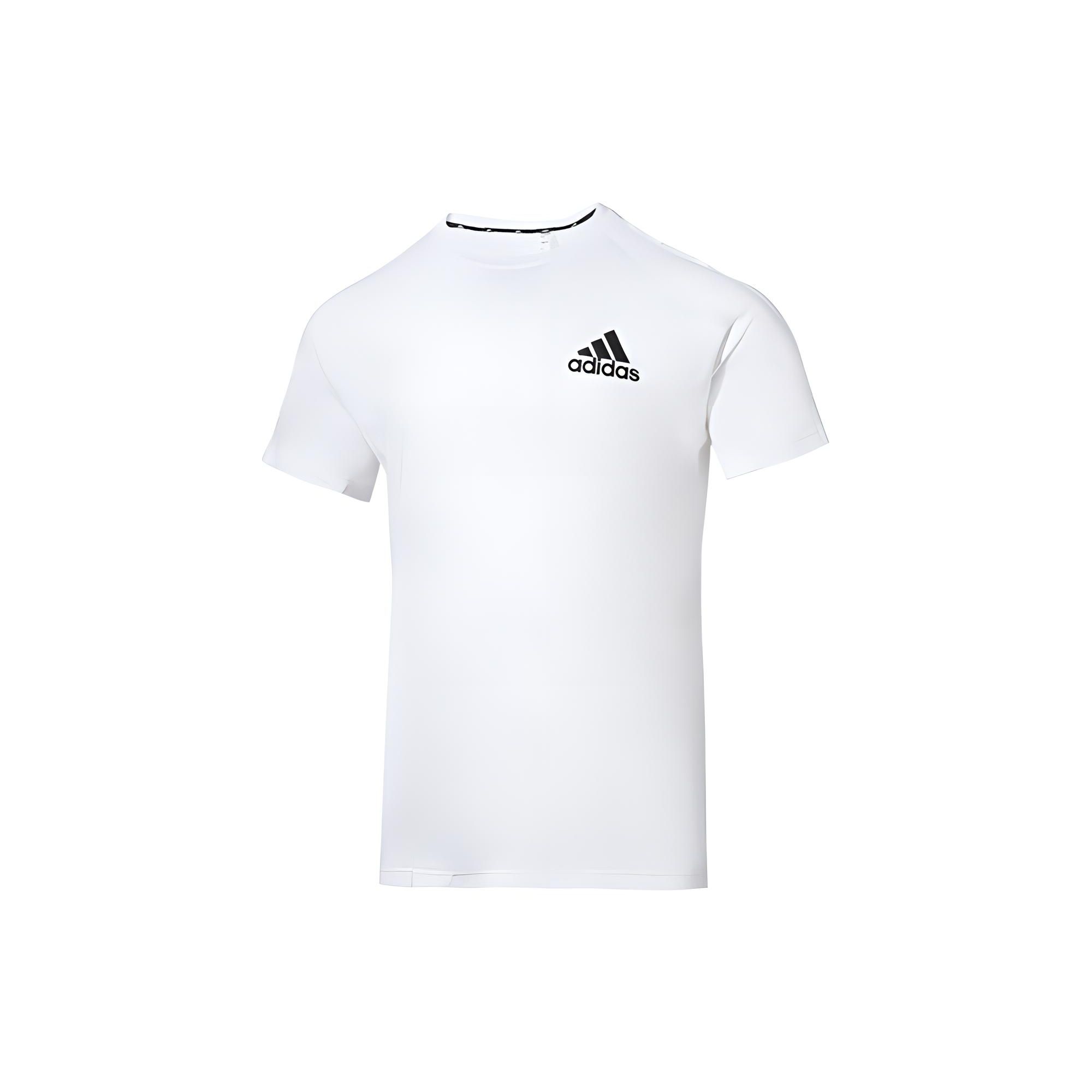 

Adidas Logo Print Спортивная футболка с коротким рукавом с круглым вырезом Мужские топы Белые H28785 S
