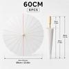 6PCS White Umbrella Paper Parasol 40/60/80cm Chinese Paper Umbrellas Photography Props Summer Whites Party Wedding Baby Shower