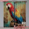 2D Flat Printing 2pcs Happy Valentine's Day Window Treatment Curtains Treasure Parrot Digital Printed Polyester Drapes Birthday