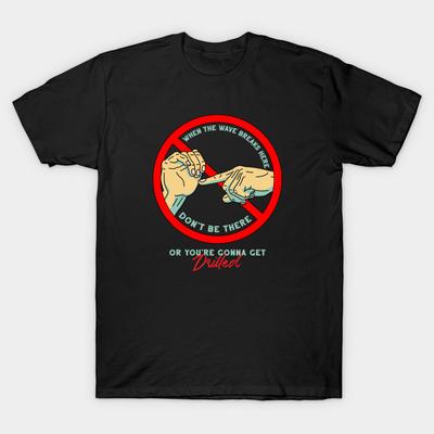 Men Black Print T-shirt Don'T Be There No-Cut Transfer Paper Print Cotton Tshirt